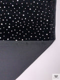 Stretch Velvet with Glitter Clusters - Black / Silver
