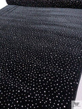 Stretch Velvet with Glitter Clusters - Black / Silver