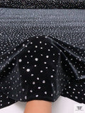 Stretch Velvet with Glitter Clusters - Black / Silver