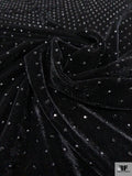 Stretch Velvet with Black Rhinestones - Black