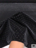 Stretch Velvet with Black Rhinestones - Black
