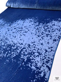Abstract Burnout Velvet Panel - Celtic Blue