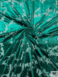 Italian Floral Silhouette Burnout Panné Velvet - Emerald Green