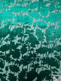 Italian Floral Silhouette Burnout Panné Velvet - Emerald Green