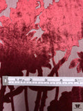 Italian Floral Silhouette Burnout Panné Velvet - Burgundy