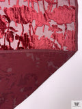 Italian Floral Silhouette Burnout Panné Velvet - Burgundy