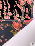 Floral Printed Burnout Velvet - Black / Pink / Greens / Red