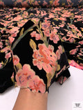 Floral Printed Burnout Velvet - Black / Pink / Greens / Red