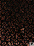 Floral Printed Velvet with Textured Dots - Black / Brown / Evergreen / Gold