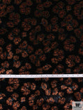 Floral Printed Velvet with Textured Dots - Black / Brown / Evergreen / Gold