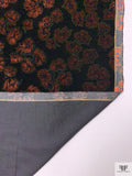 Floral Printed Velvet with Textured Dots - Black / Brown / Evergreen / Gold