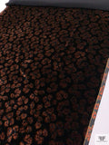 Floral Printed Velvet with Textured Dots - Black / Brown / Evergreen / Gold