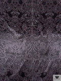 Damask Burnout Panné Velvet with Printed Dots - Black / Blush White