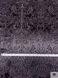 Damask Burnout Panné Velvet with Printed Dots - Black / Blush White