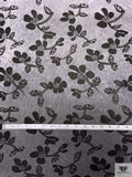 Floral Burnout Stretch Velvet - Grey / Black