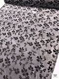 Floral Burnout Stretch Velvet - Grey / Black
