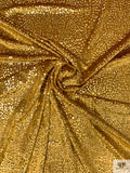 Cheetah Pattern Foil Printed Stretch Panné Velvet - Gold