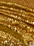 Cheetah Pattern Foil Printed Stretch Panné Velvet - Gold