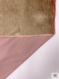 Italian Foiled Panné Velvet - Gold / Dusty Rose