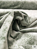 Distressed-Look Printed Velveteen - Sage Green