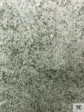 Distressed-Look Printed Velveteen - Sage Green