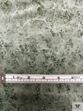 Distressed-Look Printed Velveteen - Sage Green