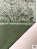 Distressed-Look Printed Velveteen - Sage Green