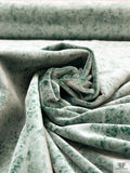 Distressed-Look Printed Velveteen - Sea Green