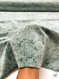 Distressed-Look Printed Velveteen - Sea Green