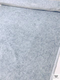 Distressed-Look Printed Velveteen - Powder Blue
