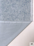 Distressed-Look Printed Velveteen - Powder Blue