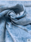 Distressed-Look Printed Velveteen - Blue