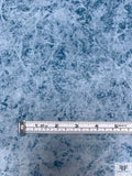 Distressed-Look Printed Velveteen - Blue