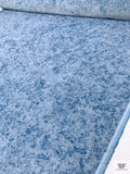 Distressed-Look Printed Velveteen - Blue
