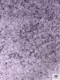 Distressed-Look Printed Velveteen - Grape Purple