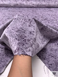Distressed-Look Printed Velveteen - Grape Purple