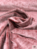 Distressed-Look Printed Velveteen - Deep Coral