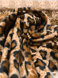 Animal Pattern Short Pile Faux Fur - Brown / Black / Nude