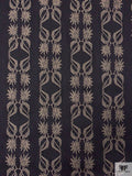 Italian Trailing Floral Jacquard Weave Bottom-Weight Stretch Denim - Black / Smokey Taupe / Midnight Green