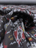Ikat Printed Stretch Denim - Black / Deep Red / Navy / Yellow