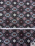 Ikat Printed Stretch Denim - Black / Deep Red / Navy / Yellow