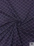 2-Ply Woven Diamond Novelty Denim - Navy Blue / White