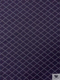 2-Ply Woven Diamond Novelty Denim - Navy Blue / White