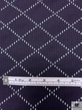 2-Ply Woven Diamond Novelty Denim - Navy Blue / White