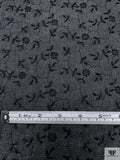 Ditsy Floral Vine Embroidered Stretch Denim - Off-Black / Black / White