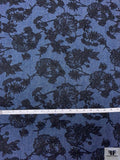 Floral Embroidered Denim - Blue / Black / White