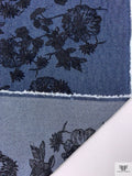 Floral Embroidered Denim - Blue / Black / White