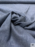 Italian Denim-Look Stretch Linen Blend with Shimmery Lurex Fibers - Blue / Off-White / Silver
