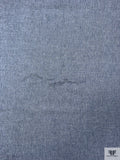 Italian Denim-Look Stretch Linen Blend with Shimmery Lurex Fibers - Blue / Off-White / Silver