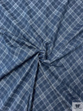 Woven Diamond Plaid Extra Wide Denim - Blue / Off-White